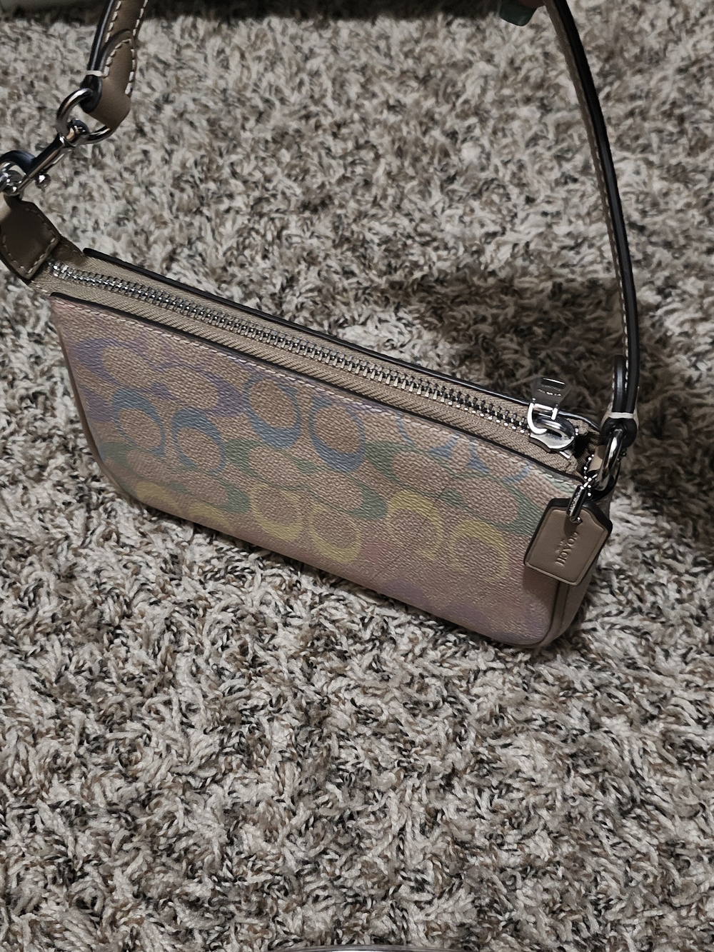 Coach Mini Wristlet Shoulder Bag - Pastel Pink Multi - Picture 5 of 9